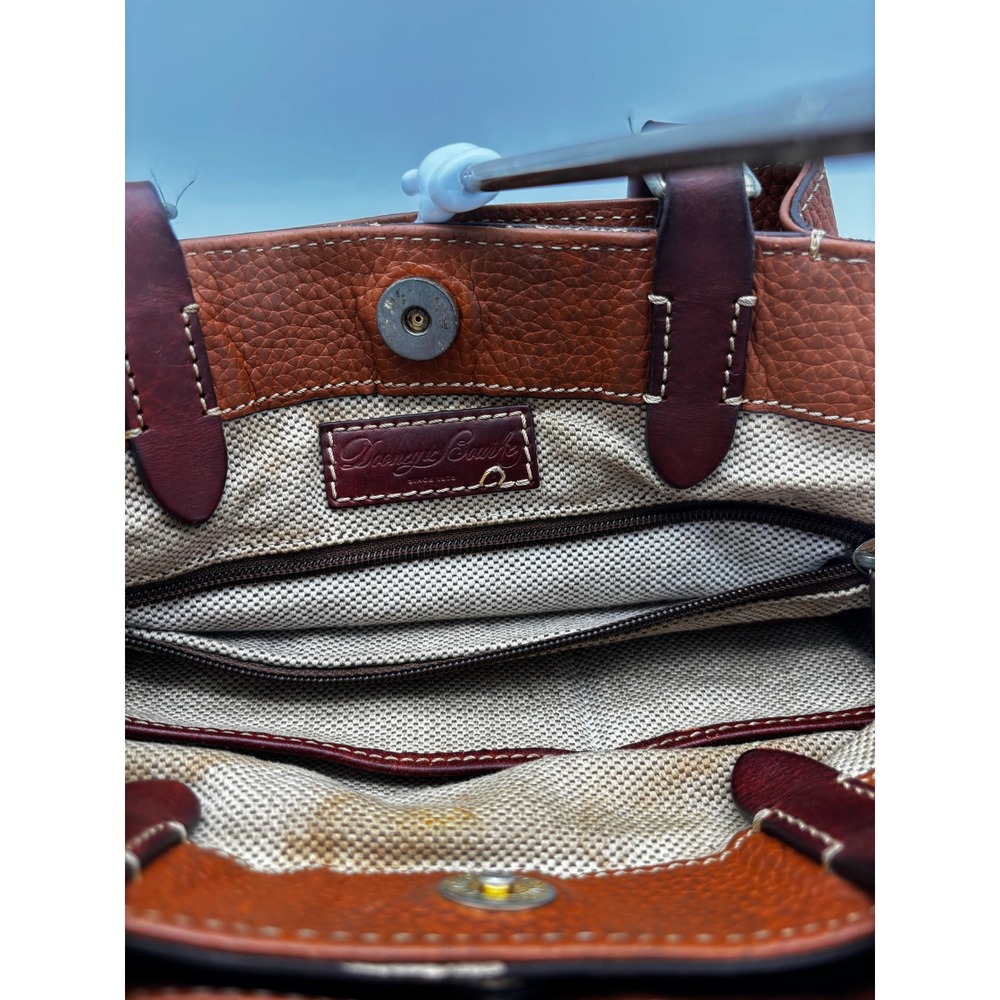 Dooney & Bourke Pebbled Leather Satchel Bag Ginger Brown Handbag - Picture 6 of 7